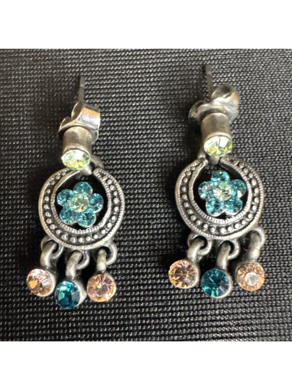 Vintage Dangle Earring Lot of 5 Studs & Dangling Gemstones Costume Earrings - Picture 7 of 16